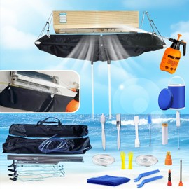 kikepilm Mini Split Cleaning Kit Bag,Split Ac Unit Cleaning Bag Kit for Cleaning Wall-Mounted Air Conditioners and Duct Units (Black, 21 PCS with Kettle, Size: 33-122 Cm 15.35-48 Inches