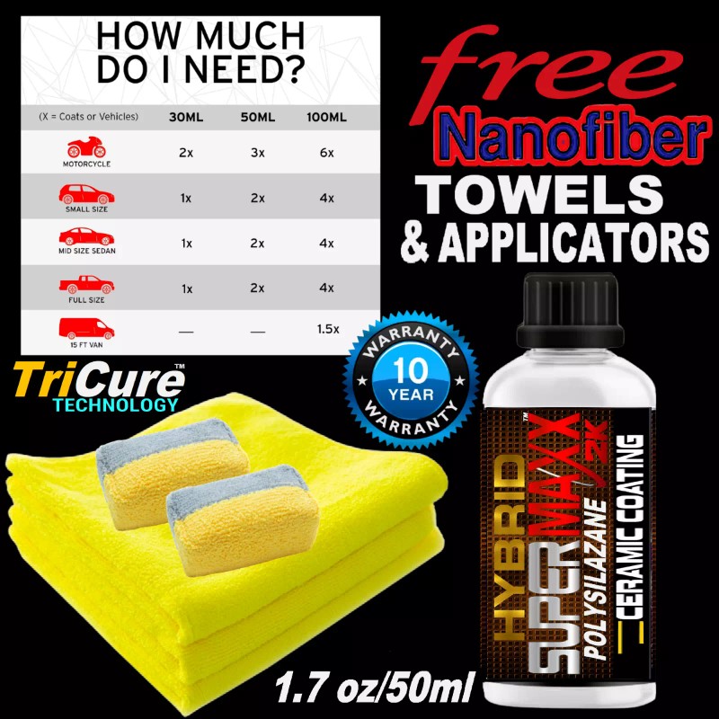 SUPERMAXX POLYSILAZANE CERAMIC COATING FOR CARS SCRATCH RESISTANT 5 YR