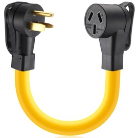 Kanayu 50Amp NEMA 6-50P to 10-50R Welder to Stove Adapter Cord, 3 Prong Welder Male to 3 Prong Stove, Oven Female Adapter, Welder Stove Oven Power Cord Adapter, STW 8 AWG, 1FT, ETL Listed