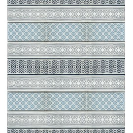 Auto Drive Outdoor plastic straw rug 9 x 12 Black, Blue Reversible Greek key outside RV Patio rug for camper picnic beach Mat balcony - Color: Grey Teal 7025
