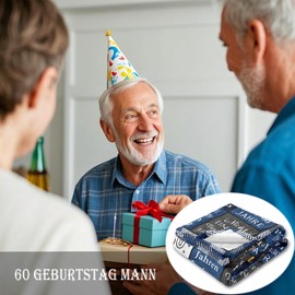 Vegas 60th Birthday Man, Gifts 60th Birthday Man, 60th Birthday Man, 60th Birthday Man, 60th Birthday Man, Gifts for Men 60th Birthday, Decoration 60th Birthday Man Blanket 150 x 130 cm