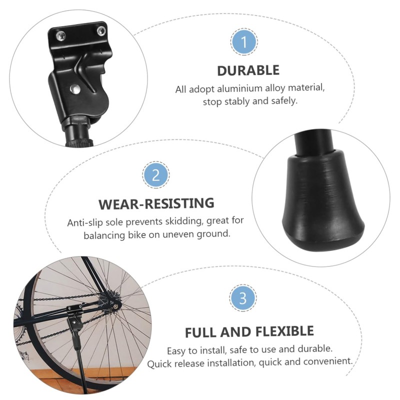 COHEALI Aluminum Alloy Mtb Kickstand Durable Bike Stand Support for