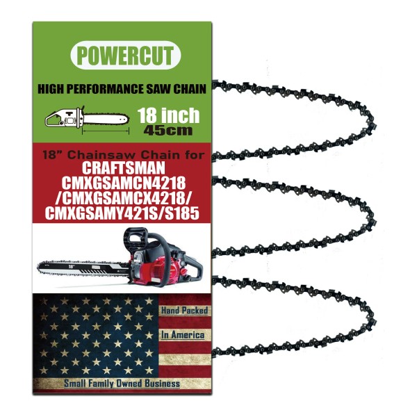PowerCut Chainsaw Chain 3X 18"Chainsaw Chain for CRAFTSMAN:CMXG