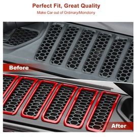 SQQP Hood Vent Cover Cowl Panel Vent Cover Trim Fit for 2018-2024 Jeep Wrangler JL JLU & Gladiator JT Exterior Accessories (Red)