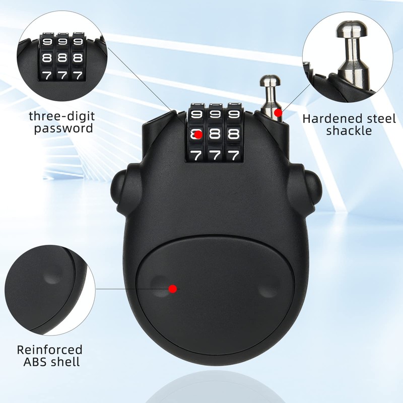 NBYT Luggage Locks - Combination Lock, Black, 27" Circumference, 10,000