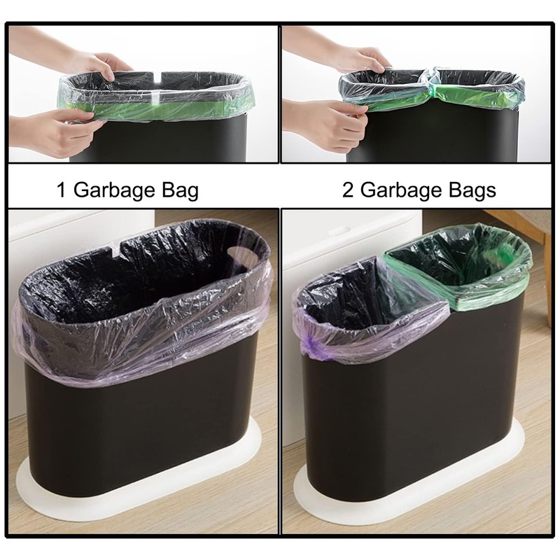 Sooyee 10 Liter Rectangular Plastic Trash Can Wastebasket with Press