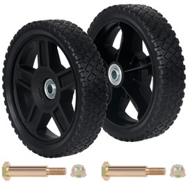 CheeMuii 8 Inch Lawn Mower Wheels 2 Pack 8" Push Lawn Mower Wheels with Bolts and Lock Nuts Kit Fit for Most Standard push Lawn Mowers/Generator/Garden Tiller/Handtruck