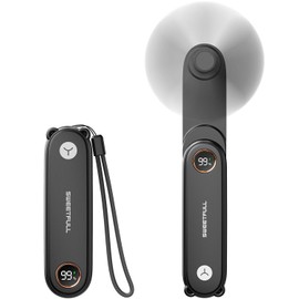 SWEETFULL Portable Handheld Mini Fan with LED Display, 3-in-1 Personal Foldable USB Rechargeable Hand Held Fan & Flashlight for Travel, Lash Eyelash, Cute Small Pocket for Women, Girls