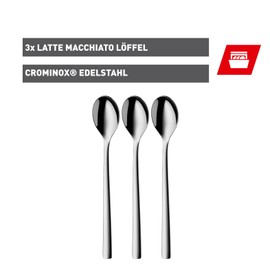 Silit Trend Latte Macchiato Spoons Set of 3, Long Spoons 18.5 cm, Yoghurt Spoon, Polished Cromargan Stainless Steel, Scratch-Resistant, Rustproof, Dishwasher Safe