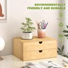 Bamboo Desk Drawer Organizer, Large Desktop Organizer with Drawers Tabletop