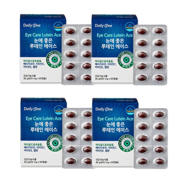 [On Sale] Daily One Lutein Ace, good for eyes, 60 capsules x 4/eye nutrition / [온세일]데일리원 눈에 좋은 루테인 에이스 60캡슐x4개/눈영양제