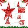 Blulu 6 Inches Star Tree Topper Exquisite Shimmery Christmas Tree