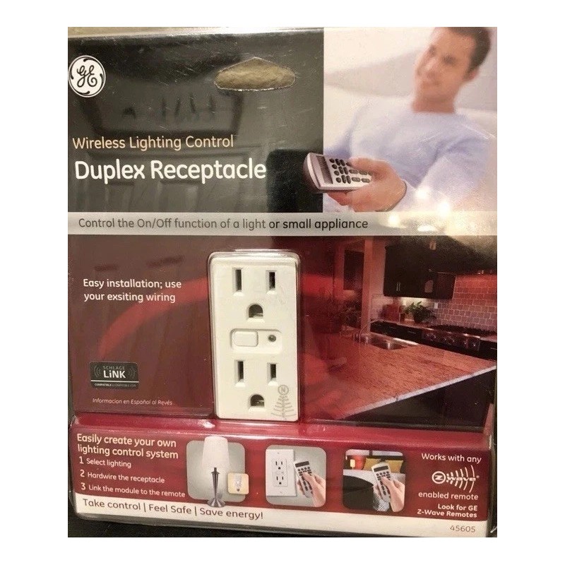 GE Brand New GE Duplex Receptacle with "Z-Wave" Remote Capability