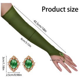 phnydreg Fingerless Gloves for Women (1, Dark Green, One Size)