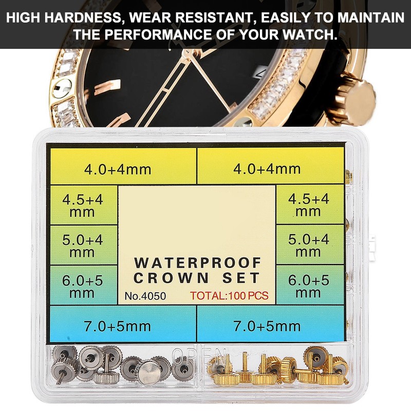 Professional Watch Crown Set Accessory Repairing Replacement Tool Kit with