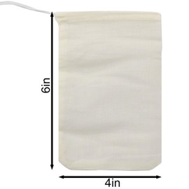 XGNG 50PCS 4x6in Reusable Sachet Drawstring Packing Bag Cheesecloth Cold Brew Coffee Tea Bags Soup Bags Cheesecloth Bags for Straining, Spice Bags for Cooking, Drawstring Muslin Sachet Coffee Tea Brew