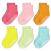 ARERWA Children's Non-Slip Socks 6 Pairs Non-Slip Crew Socks for