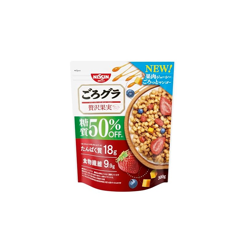 Nissin Cisco Gorogurā, 50% Sugar Off, Luxurious Fruit, 10.6 oz