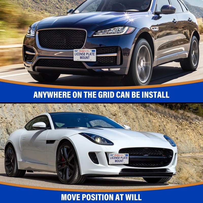 No Drill Front License Frame Compatible with Jaguar F-Pace 2017-2025