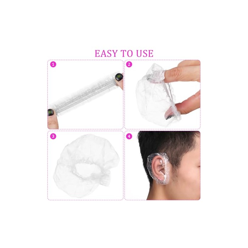 Callaron Juego Orejeras Silicona Reutilizables Teñir Cabello Ideales Peinarse Ducha