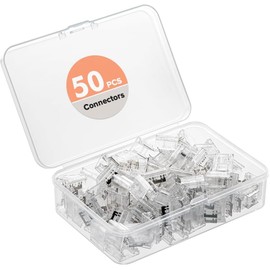 BTF-LIGHTING FCOB COB 50pcs 8mm Transparent Connector Support FCOB 8mm Width 2PIN PWM Single Color LED Strip Corner Connection(Without Wires)