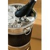 Premier Housewares Champagne Bucket with Hammered Black Band - Stainless