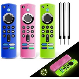 3 Pack  Remote Cover, Anti Slip  Protective Case Glow in The Dark with Lanyard(Glow Yellow & Red & Blue) - Color: Glow Pink+GlowGreen+Blue