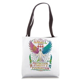 Angel Number 444 Protection Stability Foundation Men Women Tote Bag