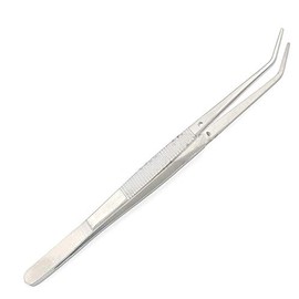 OdontoMed2011 Sewing Machine Tweezers Stainless Steel with Curved Serrated Tip Multipurpose Forceps for Craft Repairing Silver