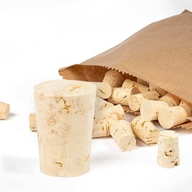 Tuuters 25 x Corks for Closing, Natural Cork, Pointed Cork Closure (Height 15 mm, Diameter 12 x 9)