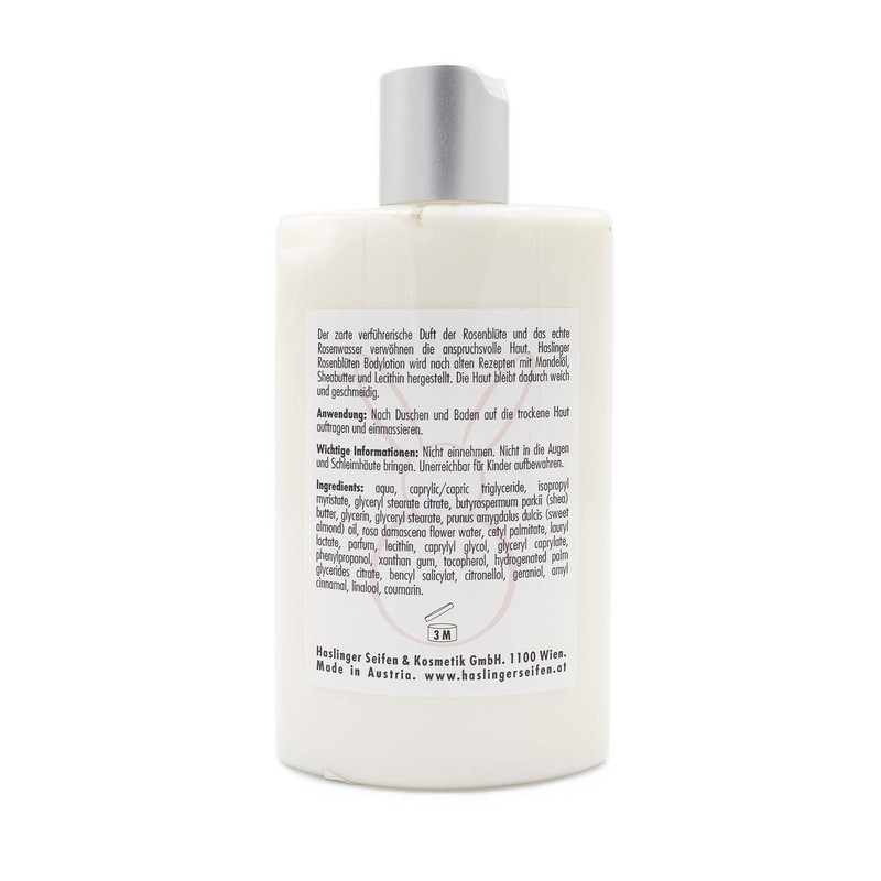 Haslinger Nr. 2904, Rosenblüten Bodylotion mit Rosenwasser, Sheabutter & Mandelöl