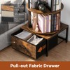 Housolution 5 Tier Rotating Bookshelf Tower with Storage, Rustic Brown