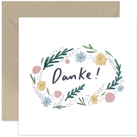 Old English Co. Cute Thank You Card for Him or Her - Flower Thank You Card for Friends and Family - Thank You Greeting Card | Blank Inside with Envelope