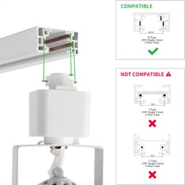 mirrea Bulb Replaceable LED Track Lighting Heads for White H Type Rail Cylinder Ceiling Spotlight with 8W GU10 Bulb 90 CRI 3000K Warm White 38° Beam Angle Pack of 6