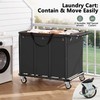 470L Heavy Duty Commercial Laundry Cart with Wheels,Industrial Rolling Laundry