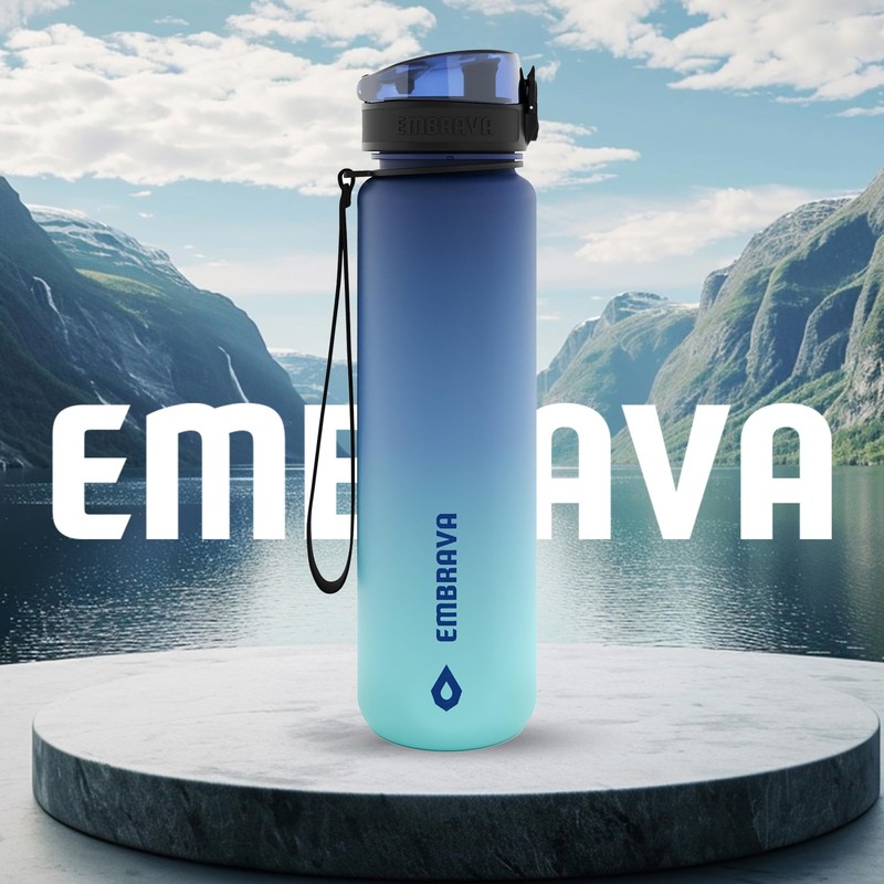Embrava Best Sports Water Bottle - 32oz - Leakproof &