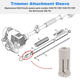 RO6G Trimmer Attachment Sleeve Replacement Stihl Kombi Parts 4140-791-7207 4140-791-7201 Fits Stihl Kombi System 390-791 - 3 Pack