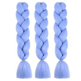 BALINGHAIR Braiding Hair Extensions Light Blue Braids Hair Hot Water Setting (A33-3Packs)