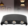 6W LED Wall Light Aluminium Black Shell Warm Light Up