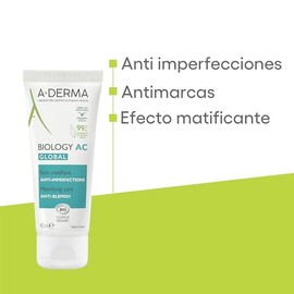 A-DERMA, Crema facial anti-imperfecciones, matificante, para piel mixta a grasa con tendencia acnéica, 40ml