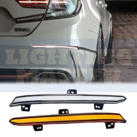 lighting_master Clear Rear Bumper LED Reflector Fits Honda Accord 2018-2022 w/ Sequential LH+RH