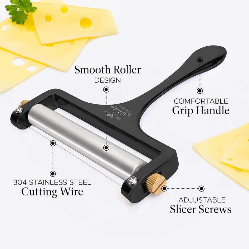 Zulay Kitchen Stainless Steel Wire Cheese Slicer - Adjustable Hand