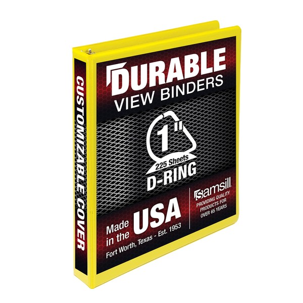 Samsill Durable 1 Inch Binder, Made in the USA, D