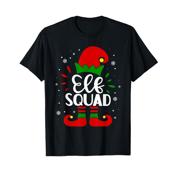 Elf Squad Funny Elf Family Christmas Matching Pajamas Xmas T-Shirt