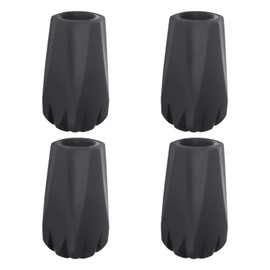 Pack of 4 Prismatic Foot Covers, Trekking Pole Accessories, Non-Slip Pole Tip Protector, Rubber Buffer for Nordic Walking Poles, Walking Rubber Buffer, Replacement Bumper (Black)