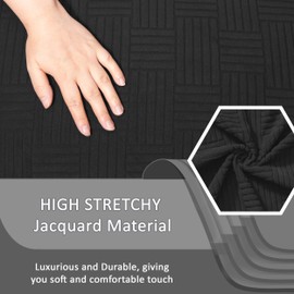 ULTICOR 4-Piece, 1 Seat Recliner Cover, Jacquared Stretch Reclining Chair Covers for 1 Cushion Reclining Sofa, Single Seat Recliner Couch Cover, Soft, Machine Washable (Style 4) (Black)