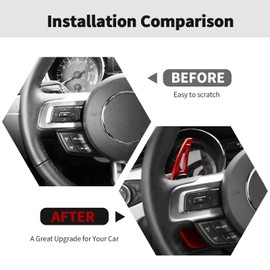 RT-TCZ Steering Wheel Shift Paddle Extended Shifter Trim Cover Decoration Interior Accessories for Ford Mustang 2015-2023,Red