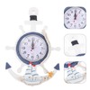 Mediterranean Style Anchor Clock Beach Sea Theme Nautical Ship Wheel