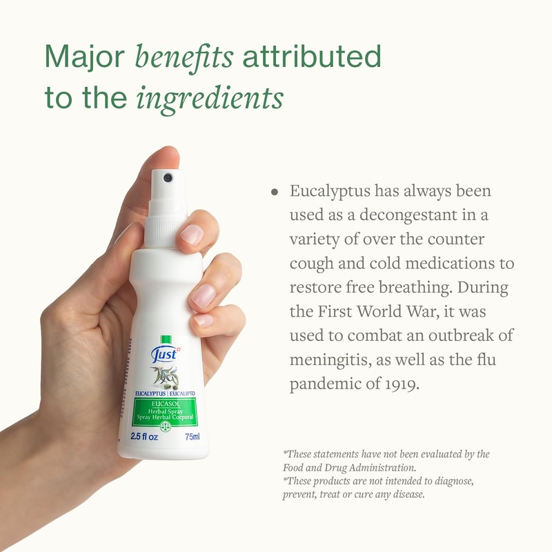 Eucasol Spray 75ml. Enriched With Eucalyptus Essential Oil. Alternative Room,