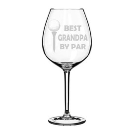 MIP Wine Glass Goblet Gift Best Grandpa By Par Father's Day For Grandfather (20 oz Jumbo)